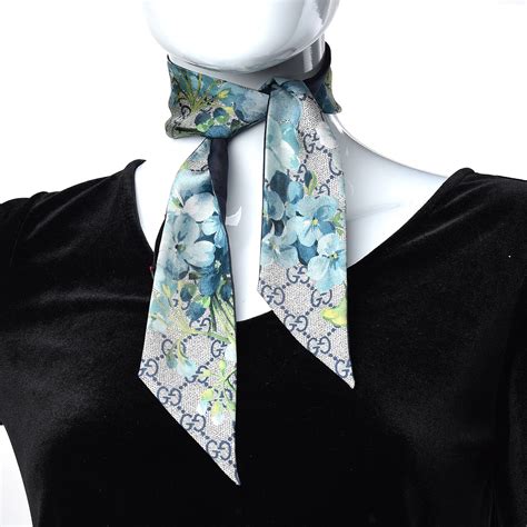 gucci scarf blue flowers|gucci outlet scarf.